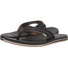 image:imageSanuk Beer Cozy IV Mens Flip Flops  Memory Foam Beach SandalsBlackDark Olive