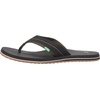 image:imageSanuk Beer Cozy IV Mens Flip Flops  Memory Foam Beach SandalsBlackDark Olive