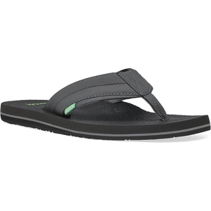 image:imageSanuk Beer Cozy IV Mens Flip Flops  Memory Foam Beach SandalsCharcoal