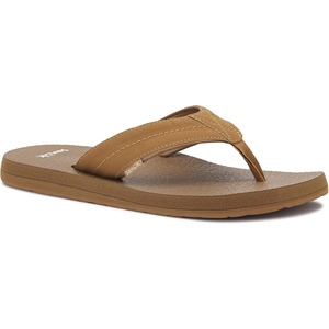 image:imageSanuk Beer Cozy IV Mens Flip Flops  Memory Foam Beach SandalsTobacco Brown