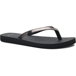 image:imageSanuk Yoga Spree 4  Yoga Mat Footbed  Flip Flops for Women  Yoga Sandals For Women  Womens Beach SandalsGunmetal